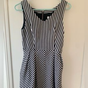 black and white stripped dress